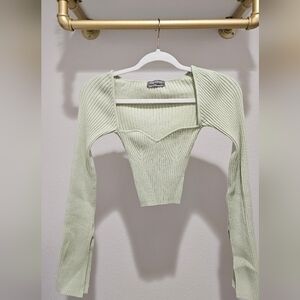 Urban Outfitters Light Green Ribbed Crop Top